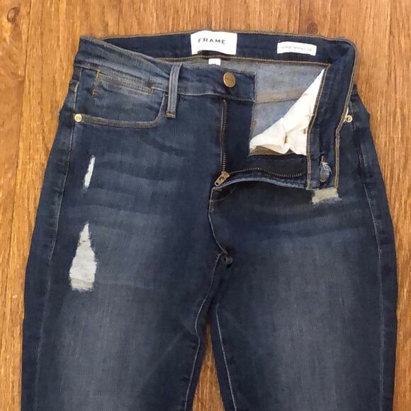 Frame Denim Distressed Le High Skinny Jeans in Hilltop Size 25 - Picture 9 of 14